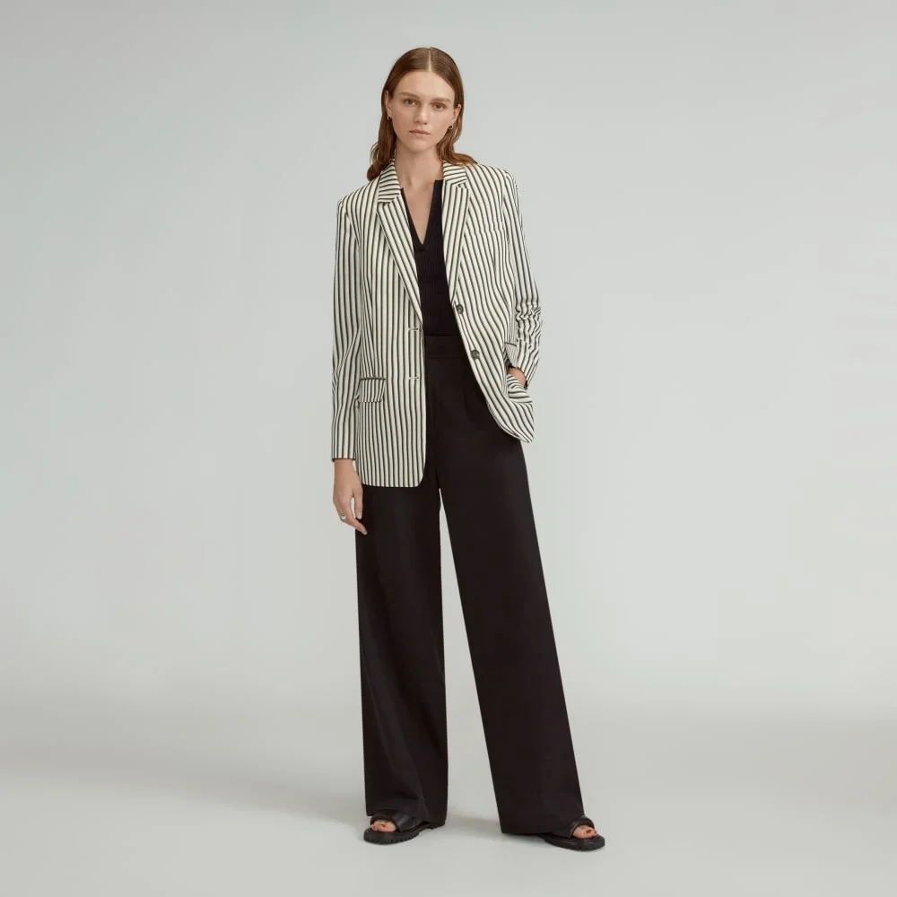The Oversized Blazer in Buttersmooth | Ombre Stripe (3)
