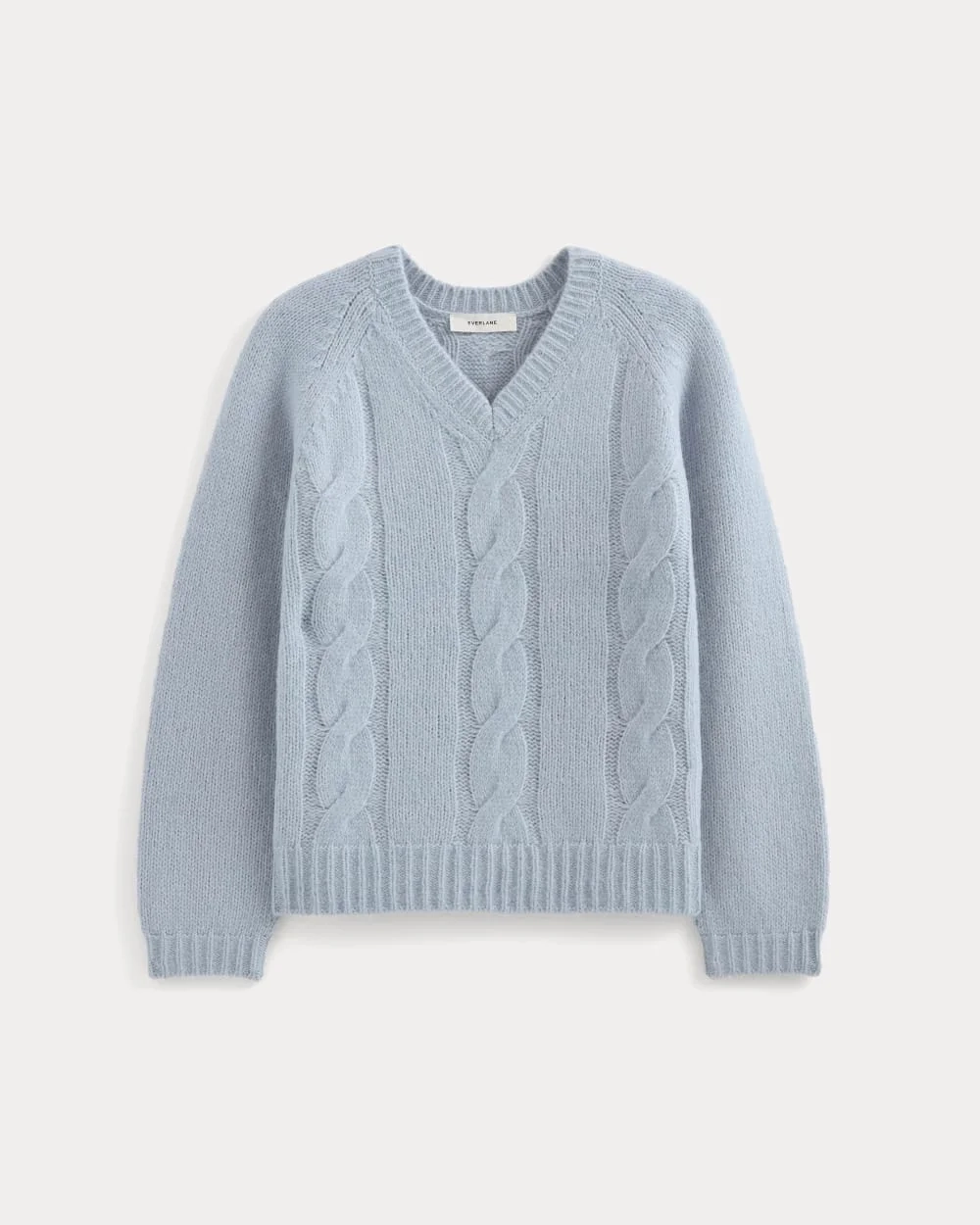 Cloud Cable V-Neck Sweater | Forever Blue (6)