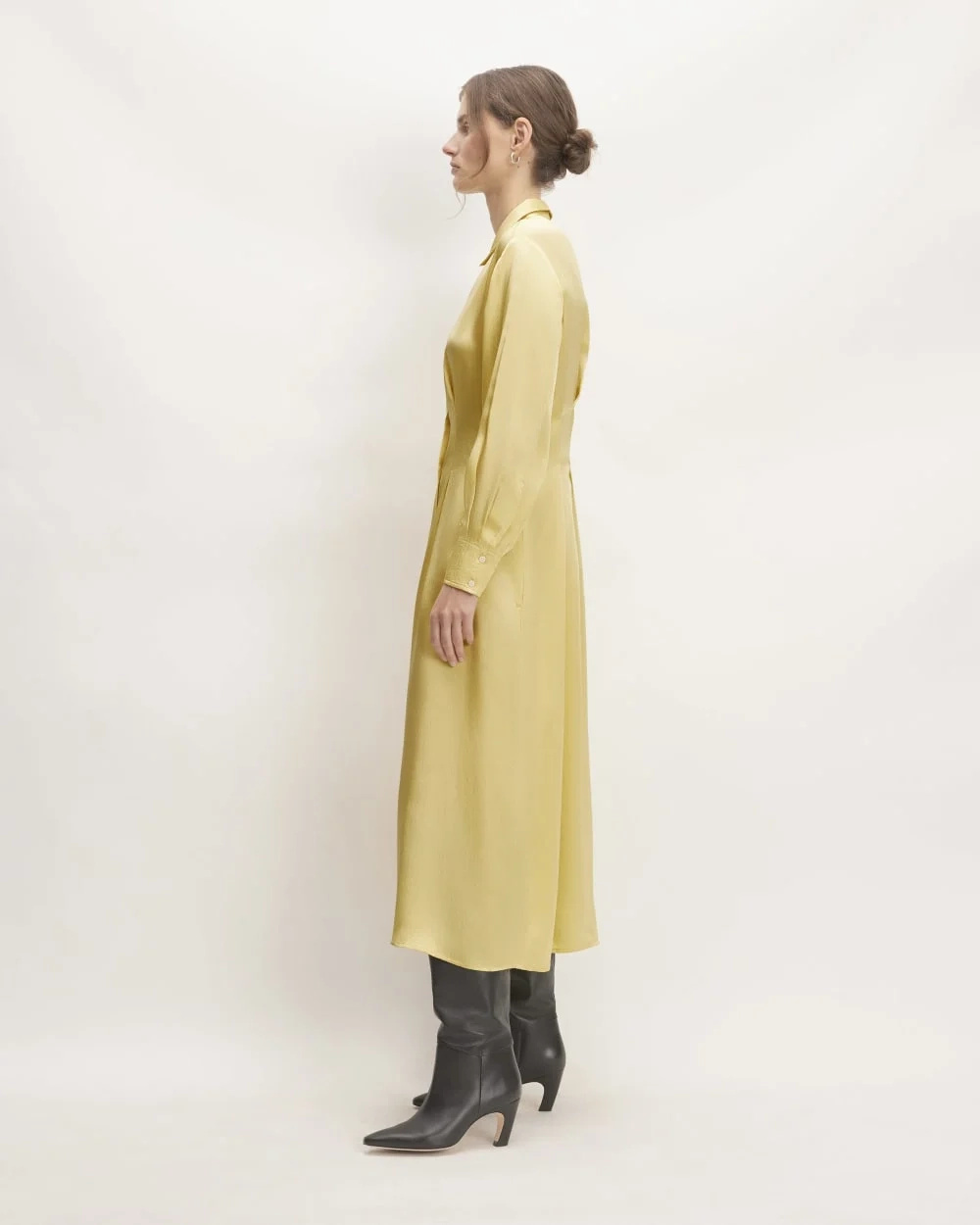 The Hammered Satin Shirt Dress | Raffia (3)