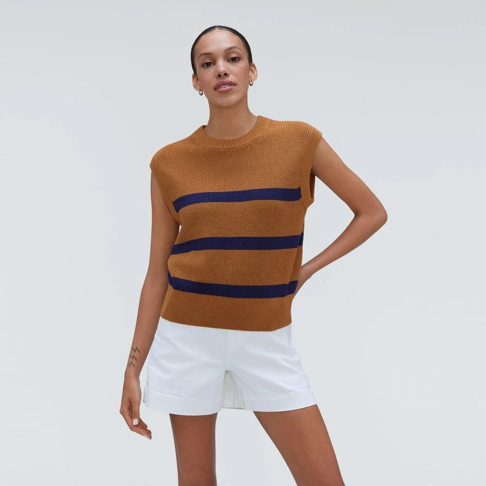 The Cotton Summer Sweater Tank | Caramel (4)