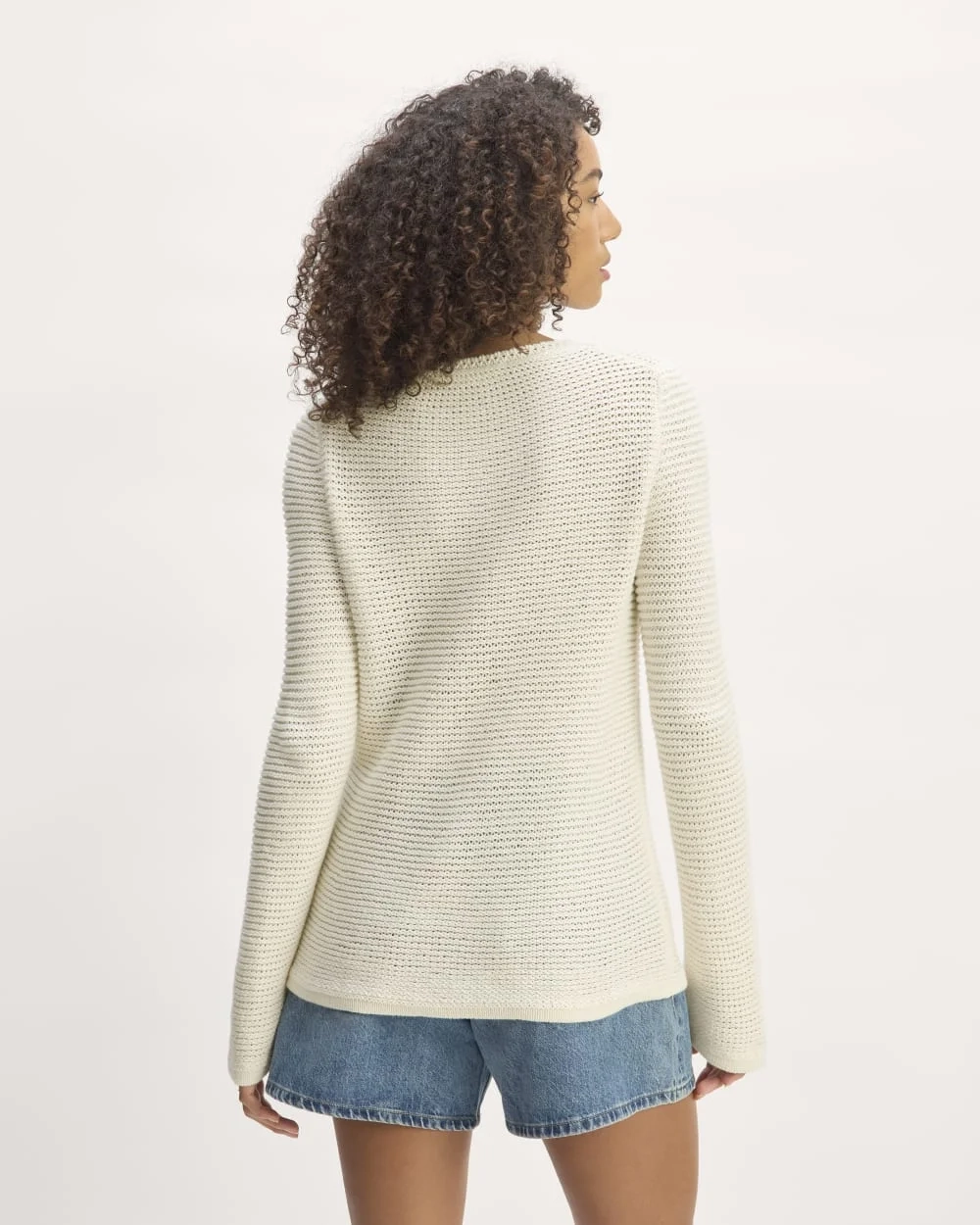 The Organic Cotton Open-Stitch Crew | Bone (3)