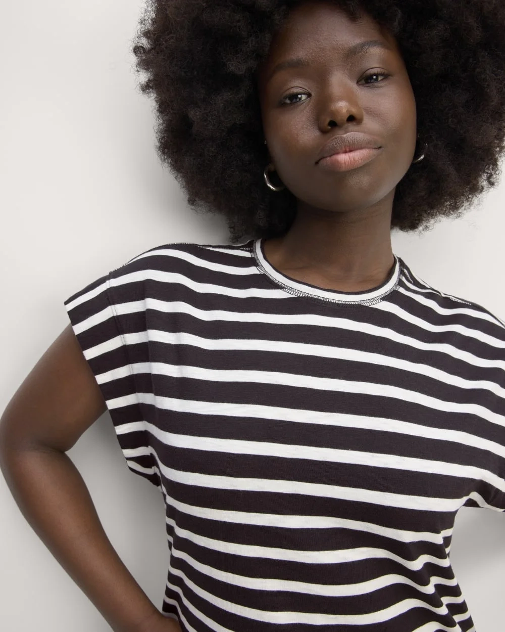 The Muscle Tee Midi Dress | Black / Bone (3)