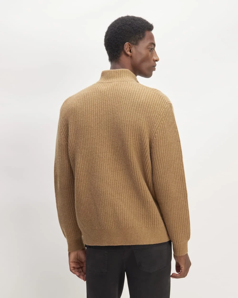 The Felted Merino Half-Zip Sweater | Deep Camel (3)