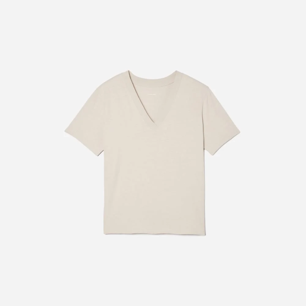 The Vintage V-Neck Hemp Tee | Moonlit Cloud