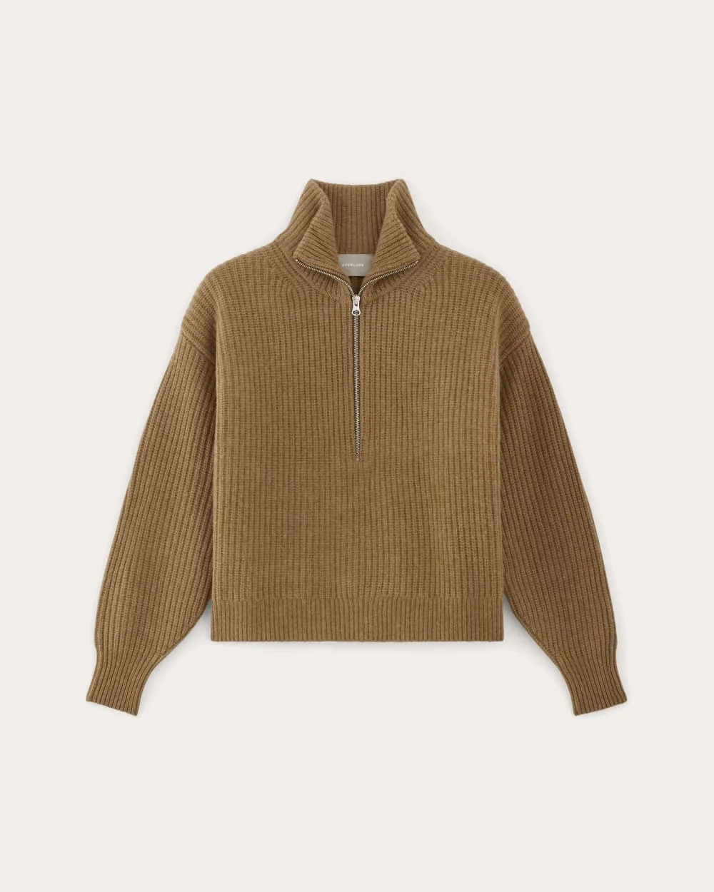 The Half-Zip Sweater in Luxe Merino | Deep Camel (3)