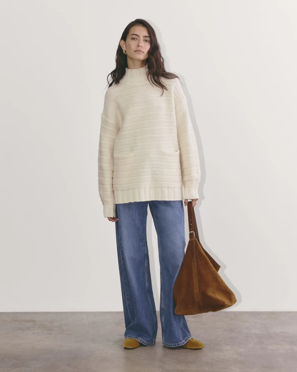 The Oversized Turtleneck in Luxe Merino | Bone (5)