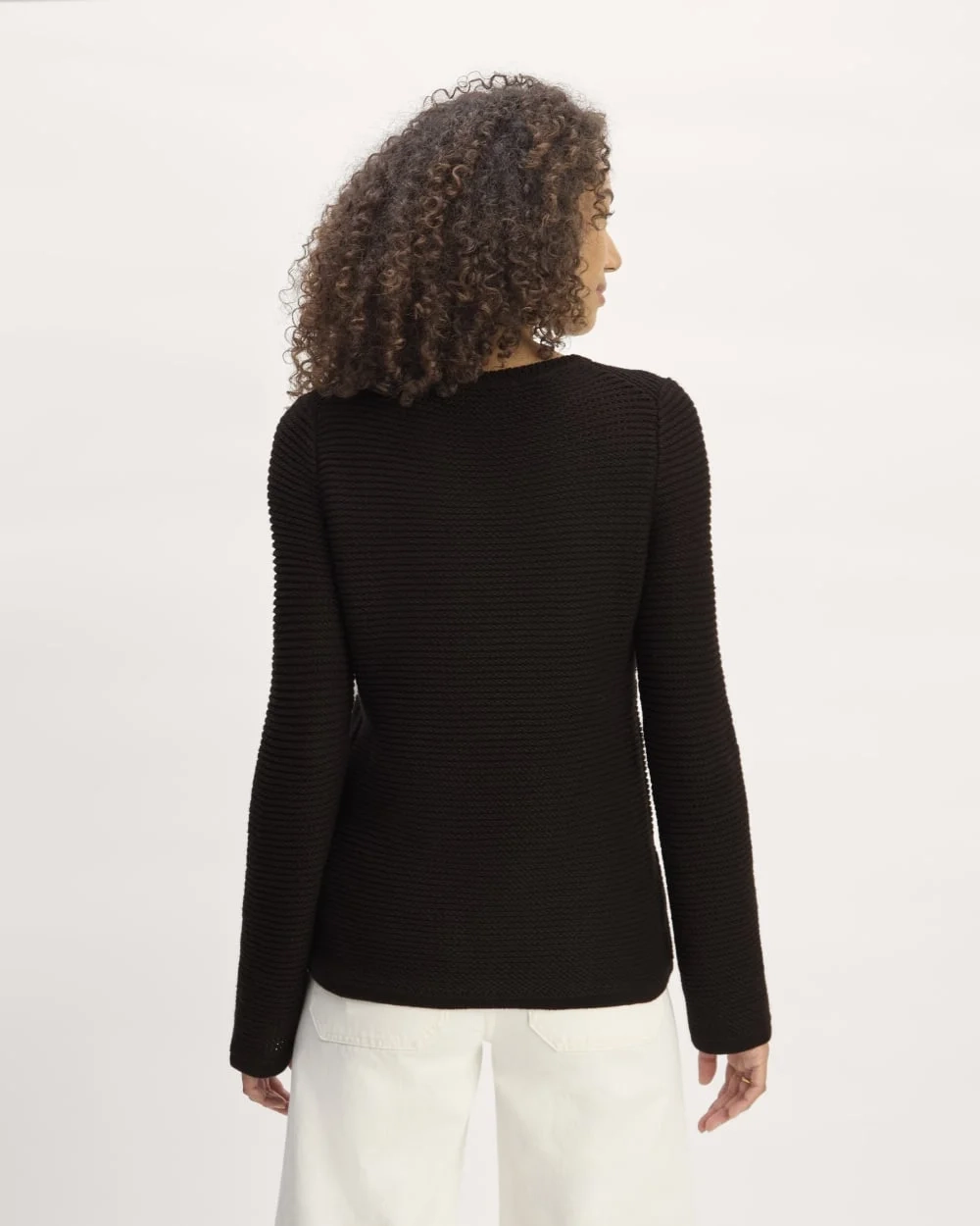 The Organic Cotton Open-Stitch Crew | Black (4)