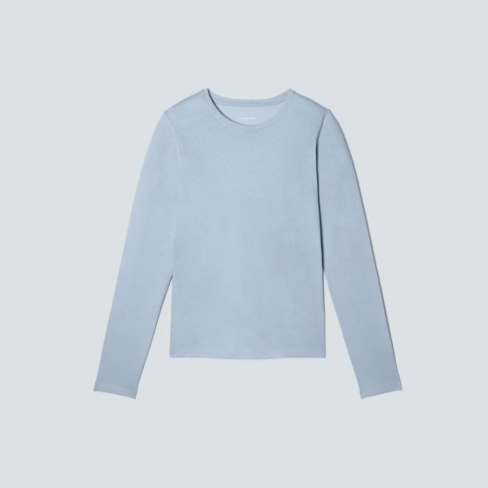 The Organic Cotton Long-Sleeve Crew | Mist (2)