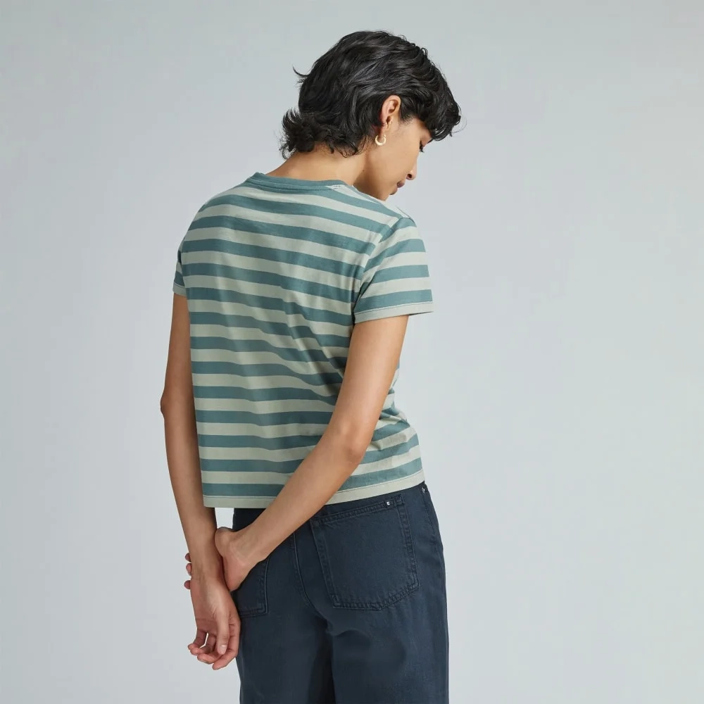 The Box-Cut Tee in Essential Cotton | Green Balsam / Seagrass | No Pocket (3)