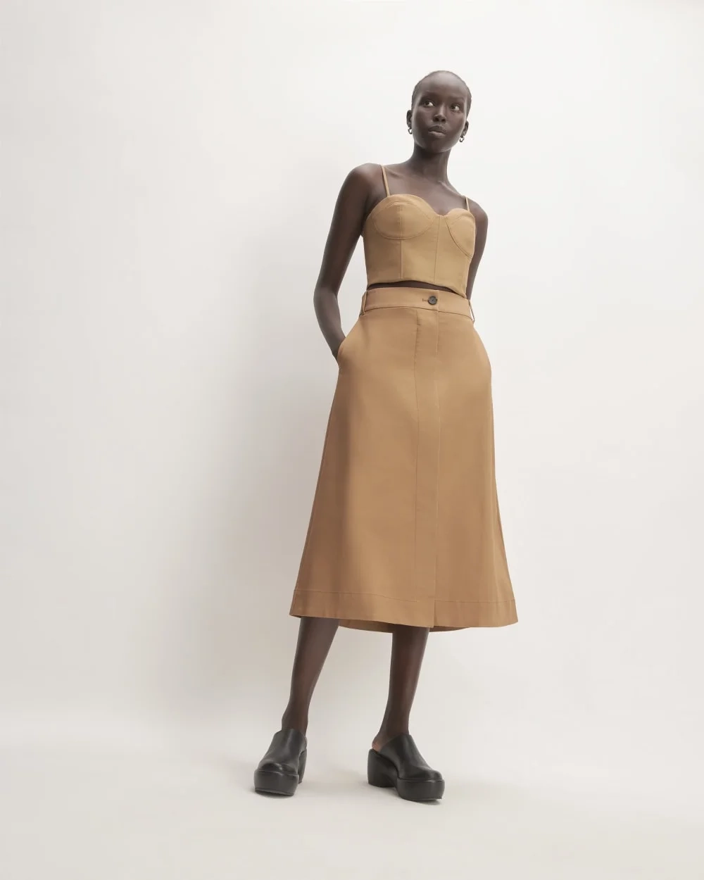 The Structured Cotton Bustier | Toasted Coconut (4)
