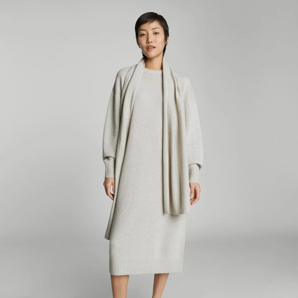 The Cashmere Midi Dress | Pale Heather Grey (5)