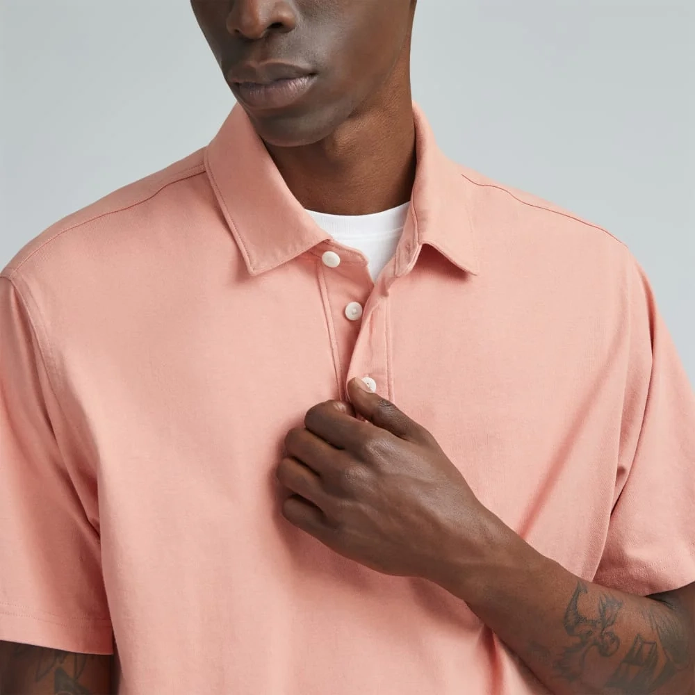 The Premium Weight Relaxed Polo | Light Rose (3)