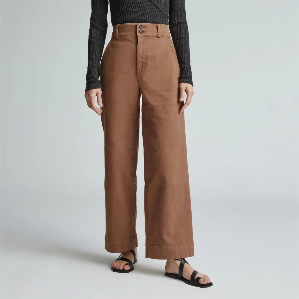 The Organic Wide-Leg Pant | Carob Brown (3)