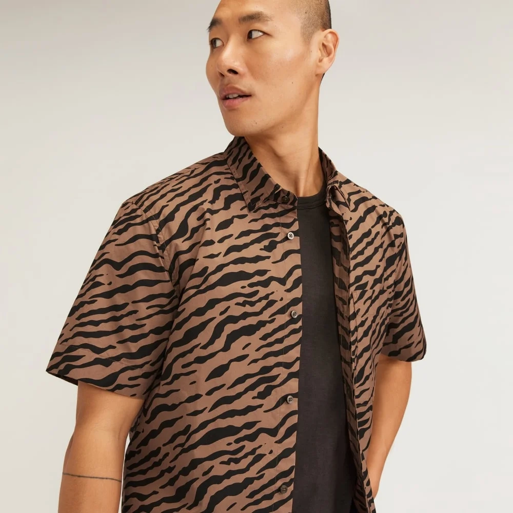 The Poplin Short-Sleeve Shirt | Tiger Stripe Toasted Coconut (3)