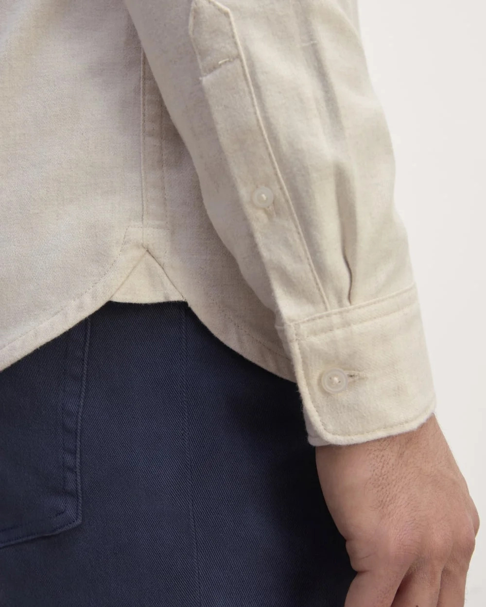 The Brushed Flannel Shirt | Heathered Oat (4)