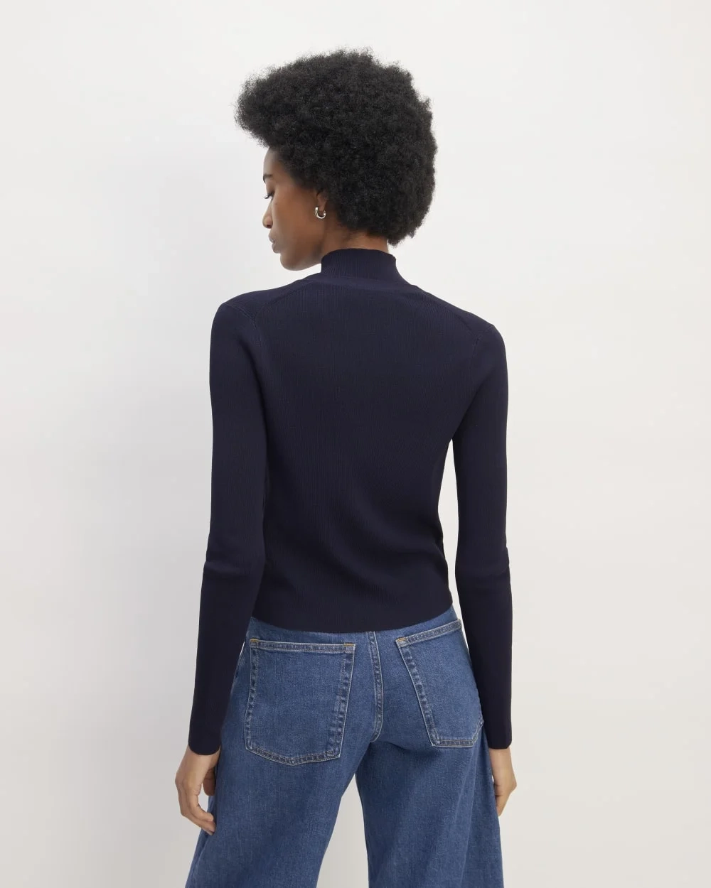 The Viscose Knit Cardigan | Navy (4)