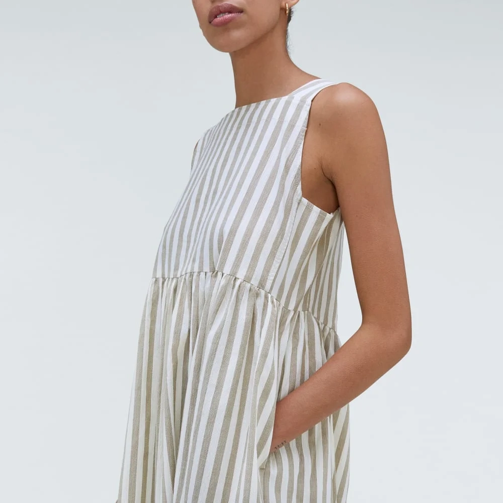 The Seersucker Midi Dress | Nutria / Off-White (4)