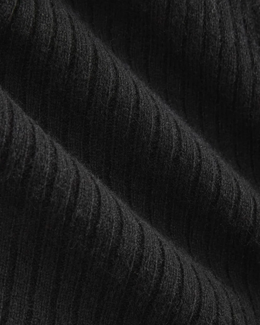 Cashmere Ribbed V-Neck Cardigan | Black (3)