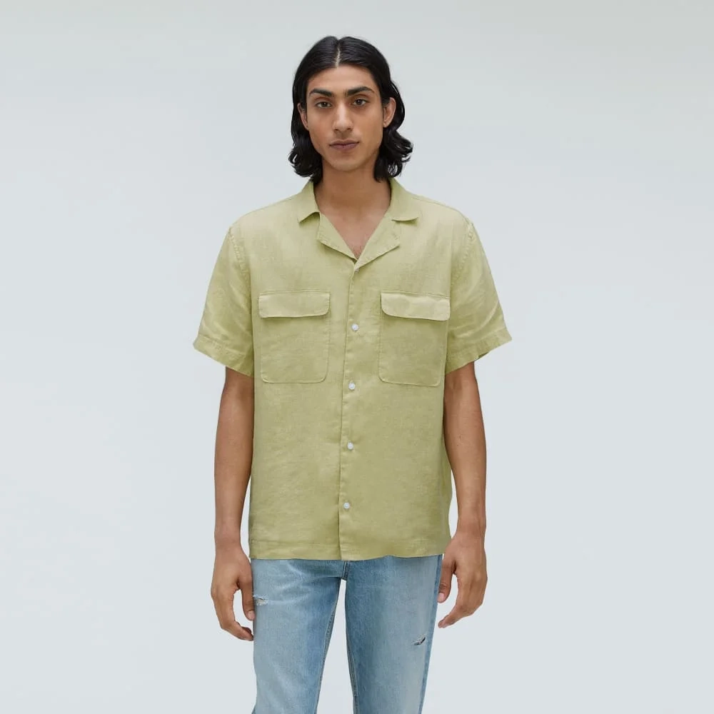 The Resort Shirt in Linen | Leek (5)