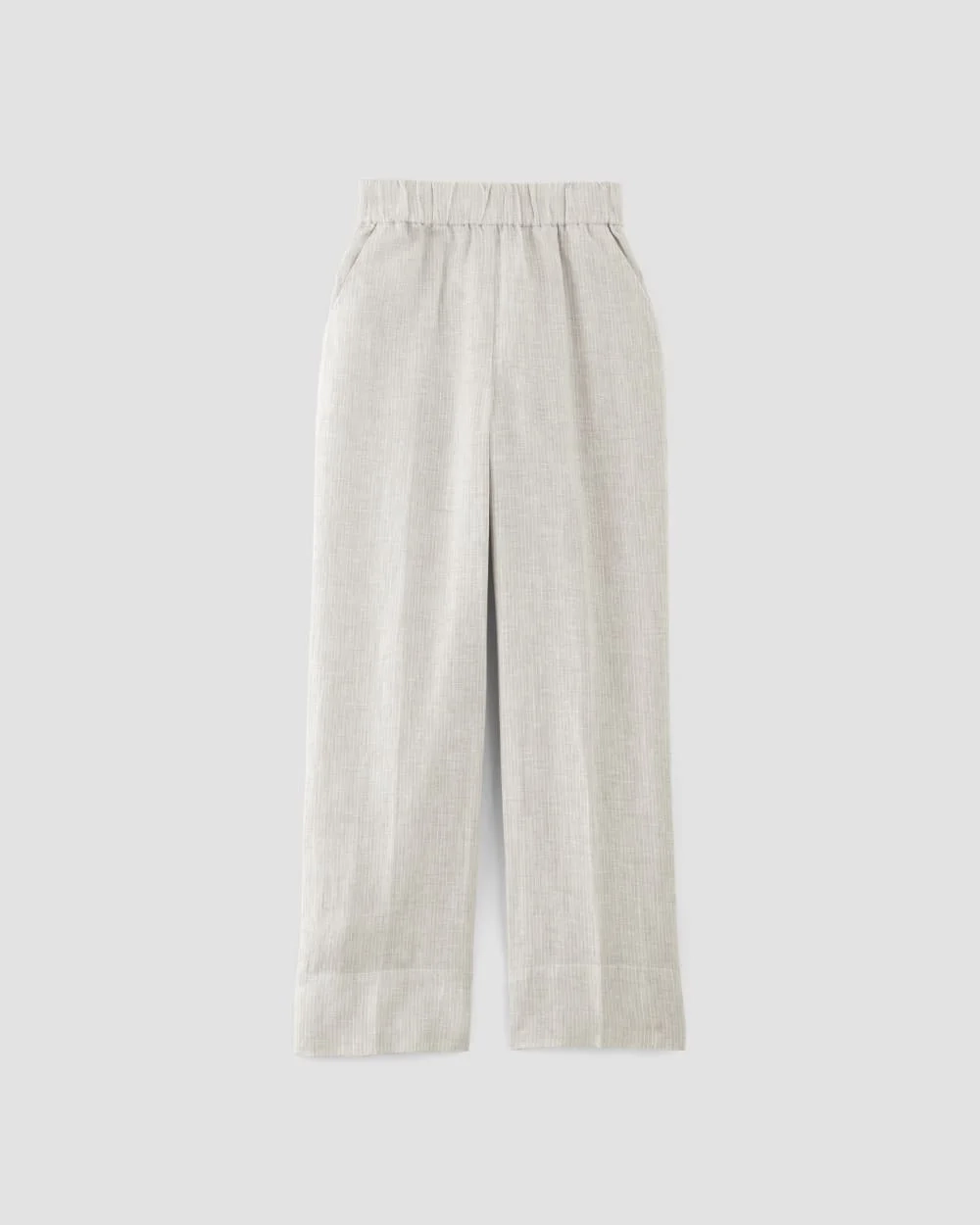 The Linen Easy Pant | Stone / White (2)