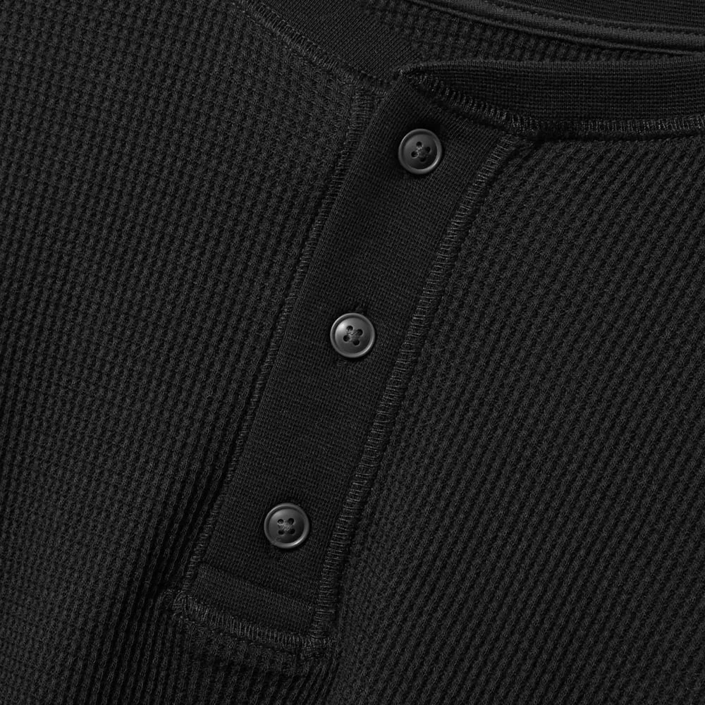The Organic Cotton Waffle Henley | Black (2)