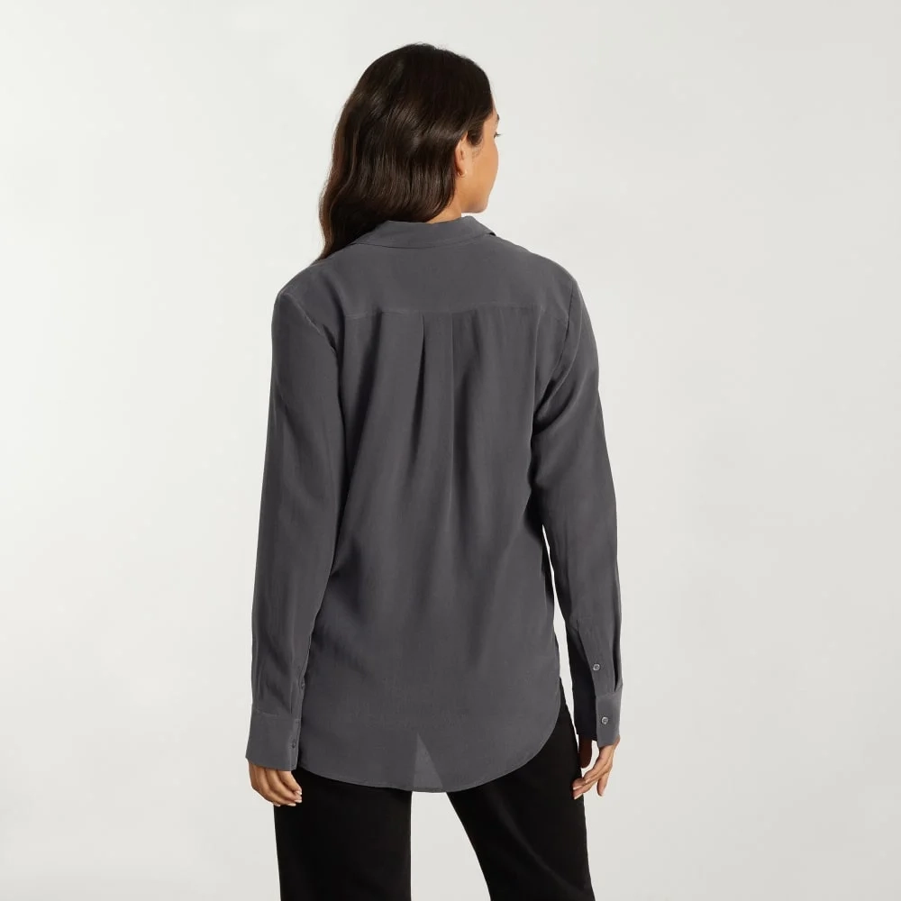The Must-Have Shirt in Washable Silk | Slate Grey (3)