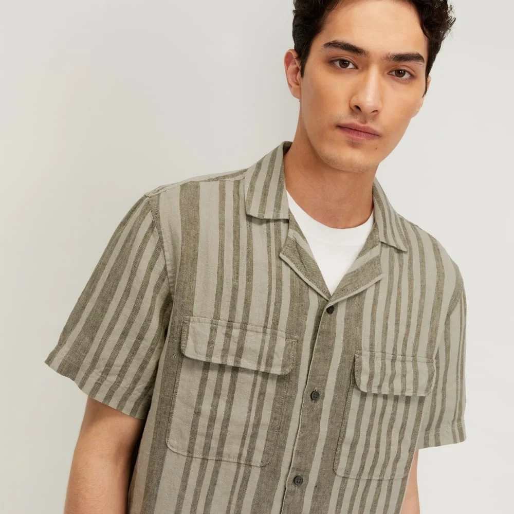 The Resort Shirt in Linen | Seagrass / Kalamata (2)