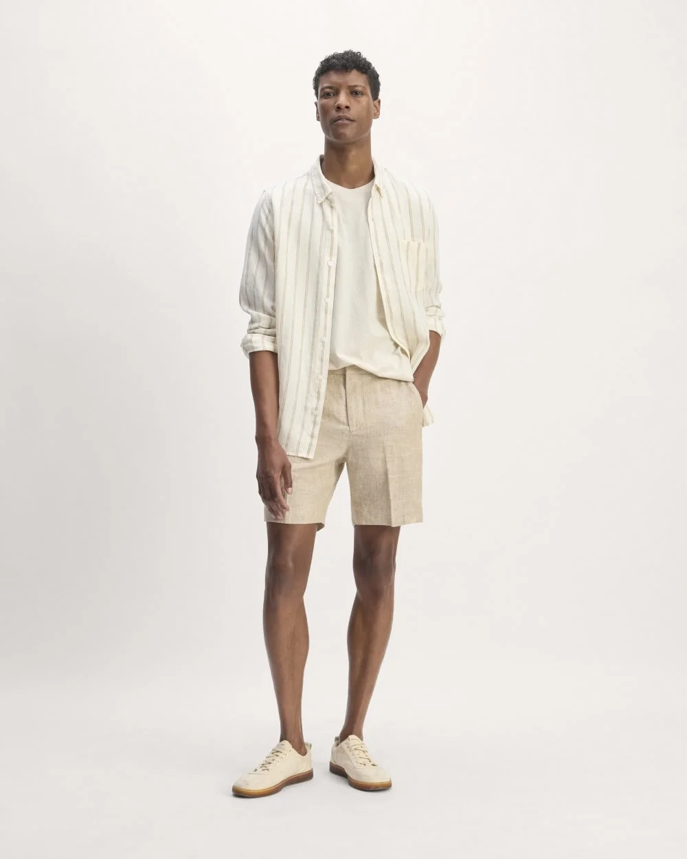 The 7" Linen Trouser Short | Cornstalk Chambray (4)