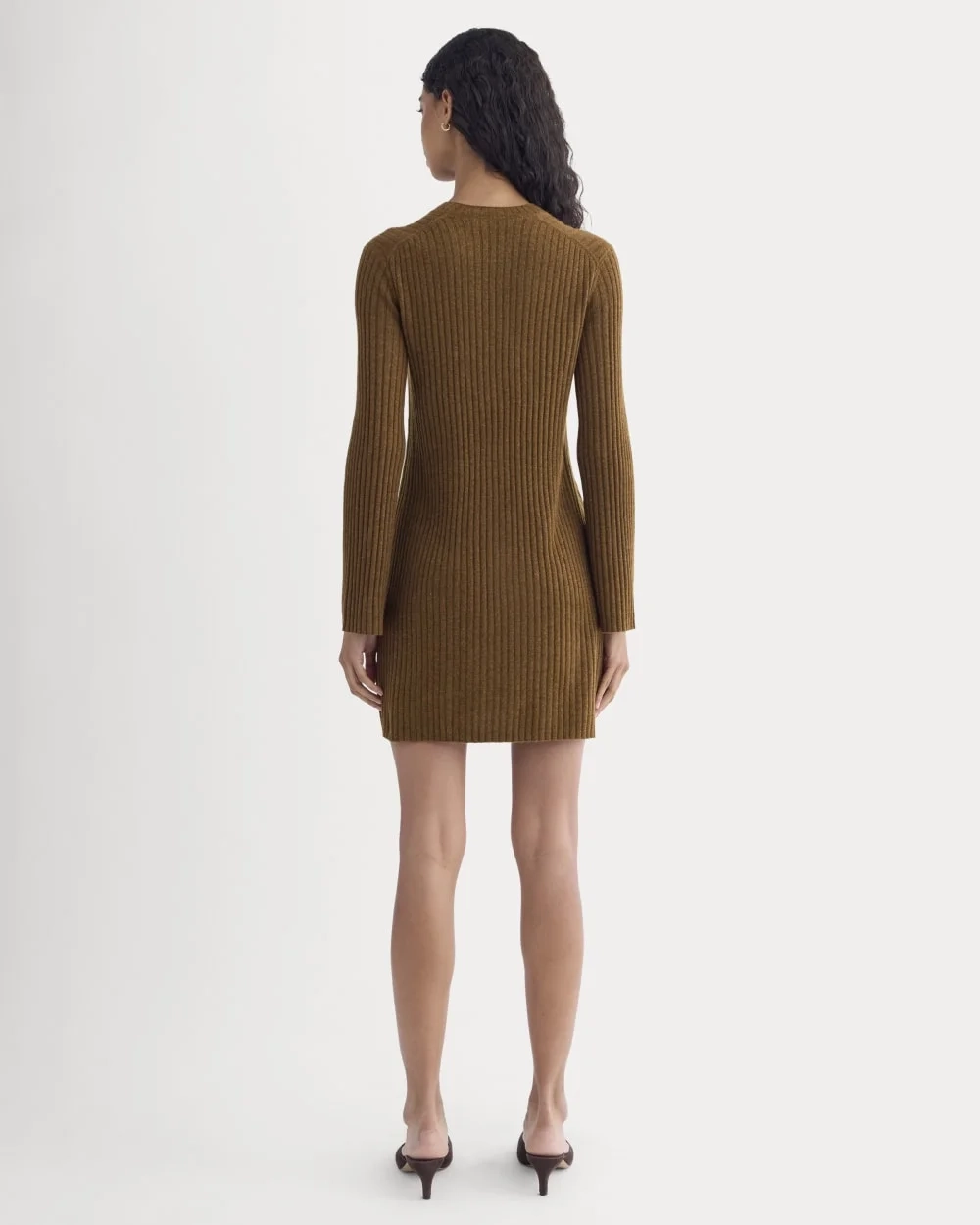 Cashmere Long-Sleeve Mini Dress | Heathered Toffee (3)