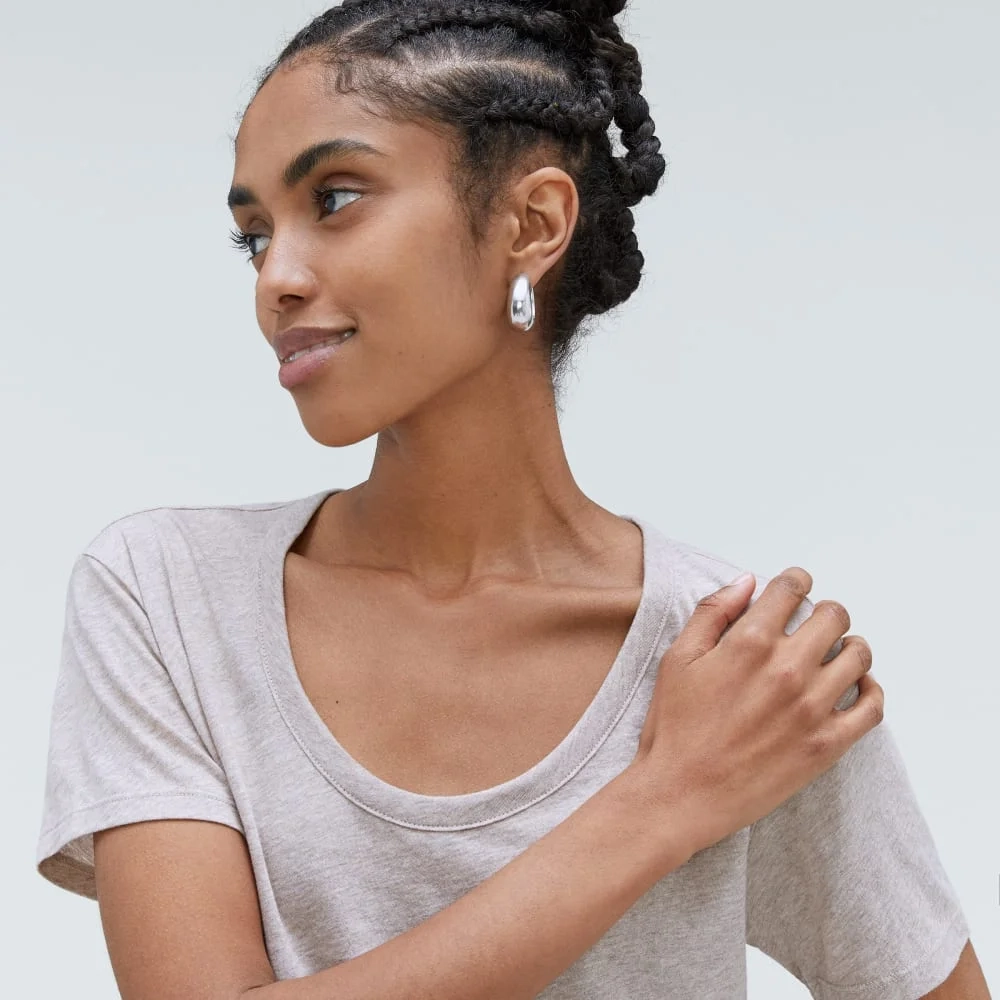 The Air Scoop-Neck Tee | Heathered Oatmeal (4)