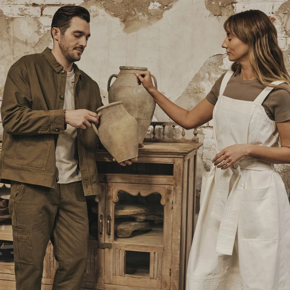 The Organic Cotton Herringbone Utility Jacket | Beech (5)