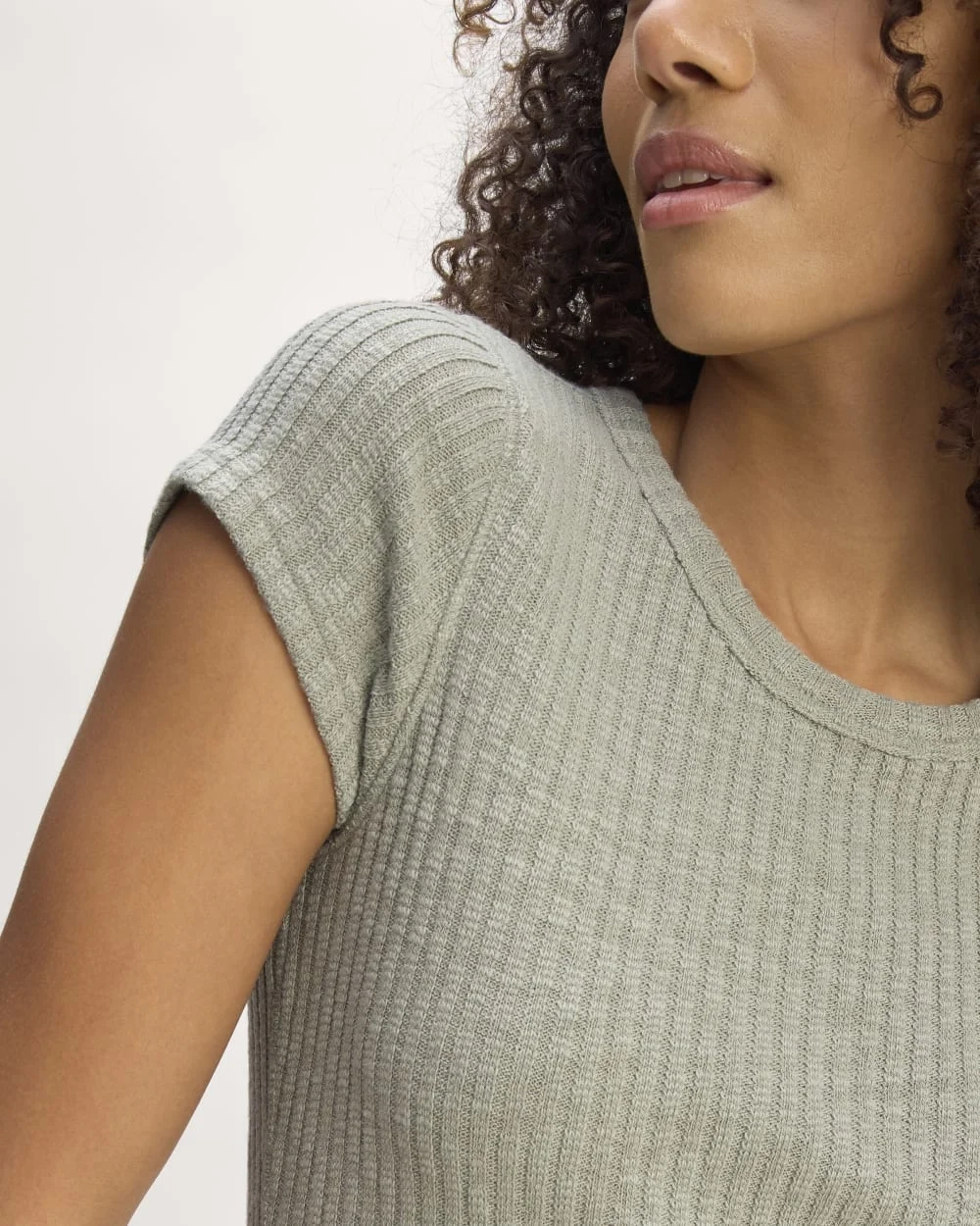 The Cozy Rib Tee | Sage Green (4)
