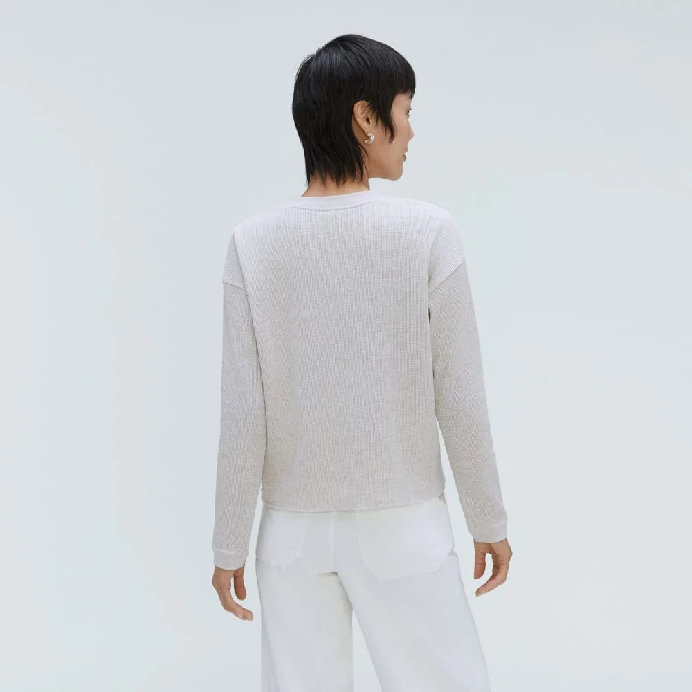 The Organic Cotton Waffle Henley | Heathered Tan (3)