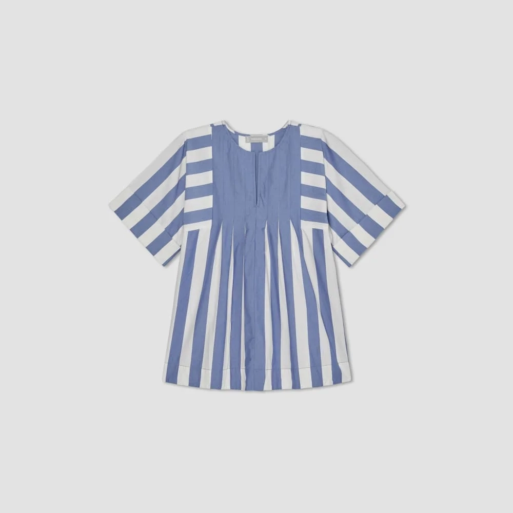 The Poplin Tunic | Mazarine Blue / Bone (4)