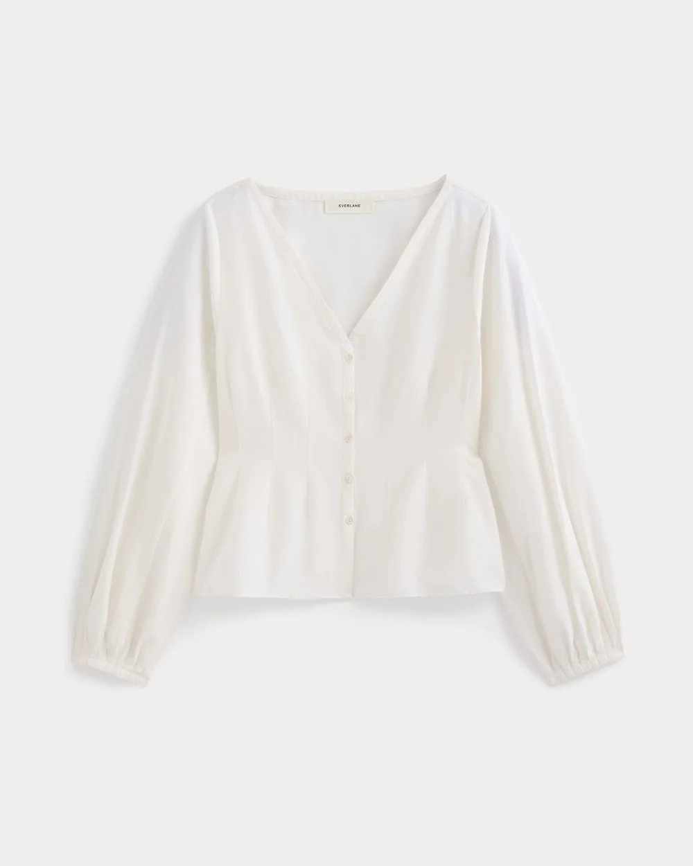 Balloon Sleeve Top in Cotton Silk | Bone (4)