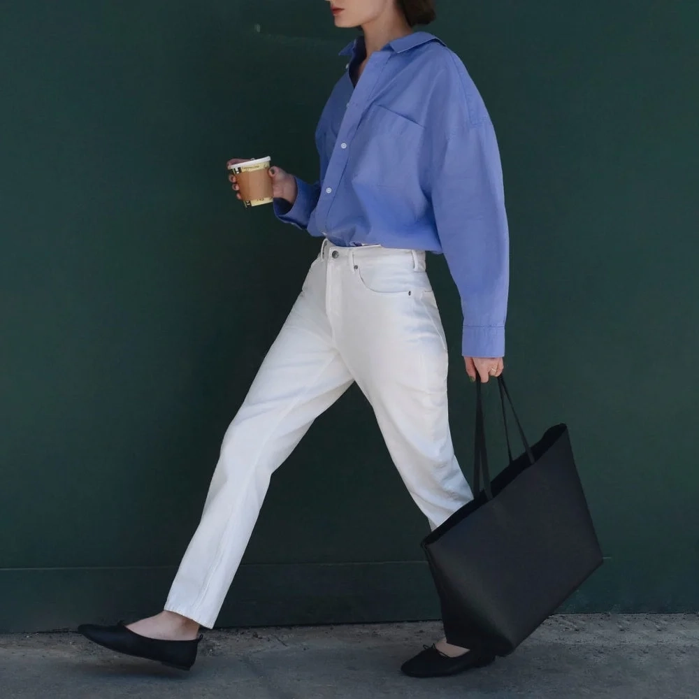 The Poplin Tie Back Shirt | Cornflower Blue (3)