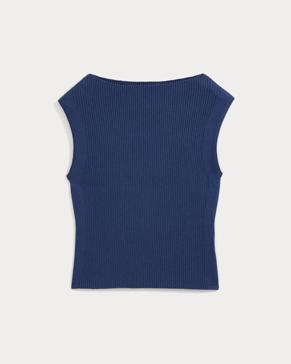 Boat-Neck Ribbed Knit | Estate Blue (5)