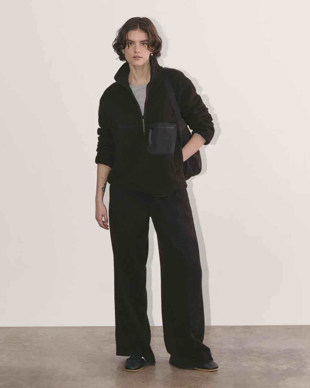 The ReNew Fleece Oversized Half-Zip | Black (3)