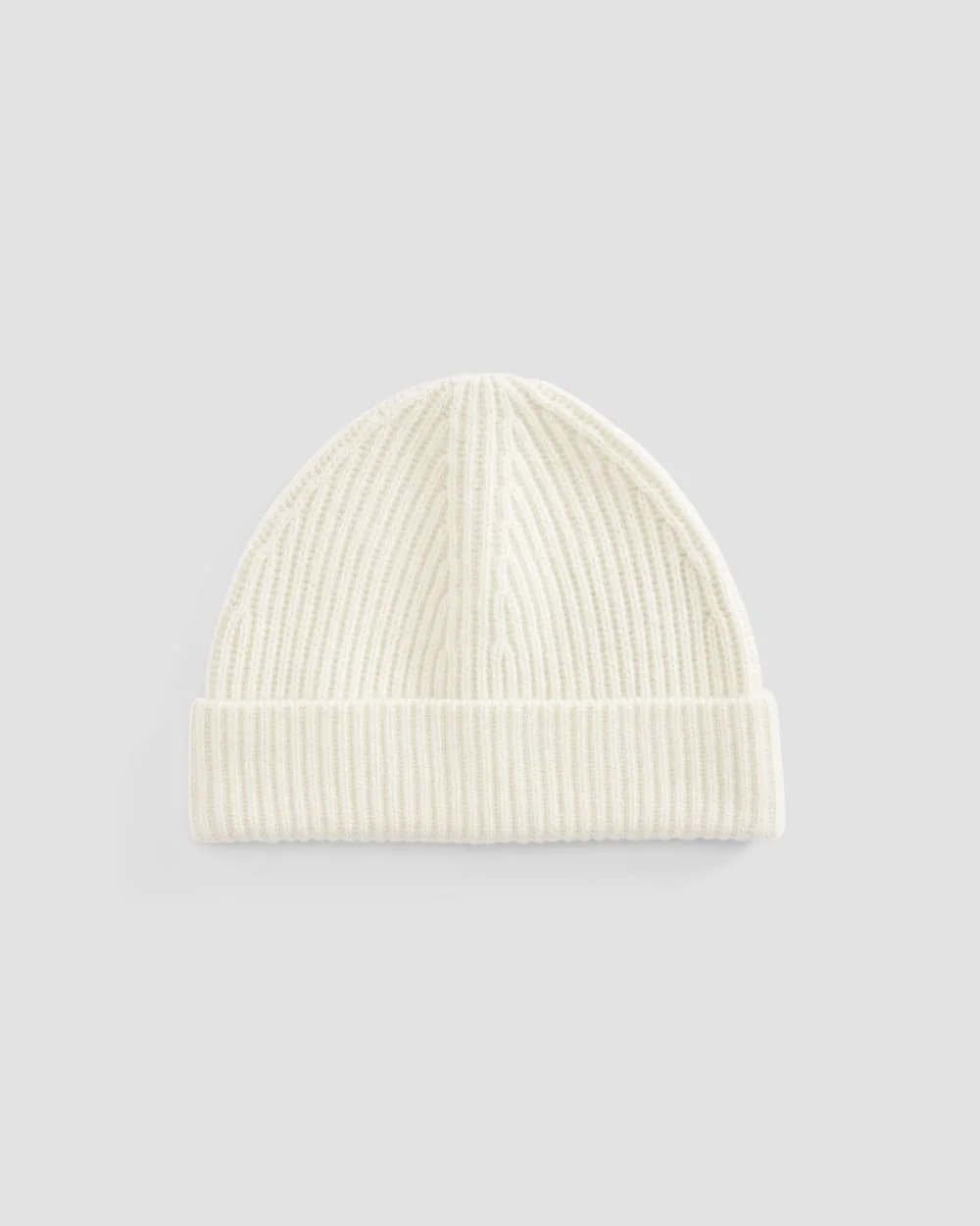 The Cashmere Fine Rib Beanie | Bone (3)