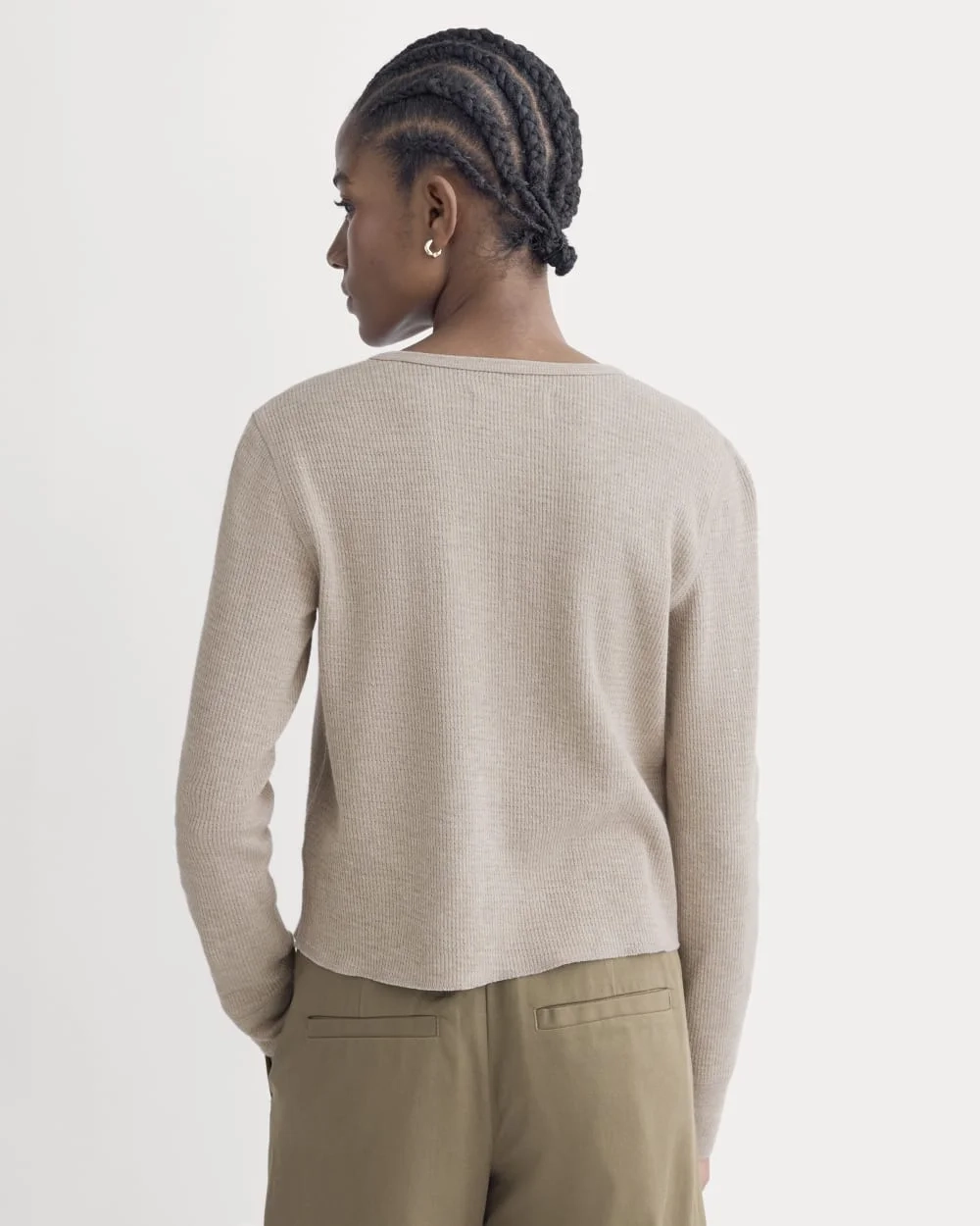 Boxy Henley in Cozy Waffle | Heathered Oatmeal (3)