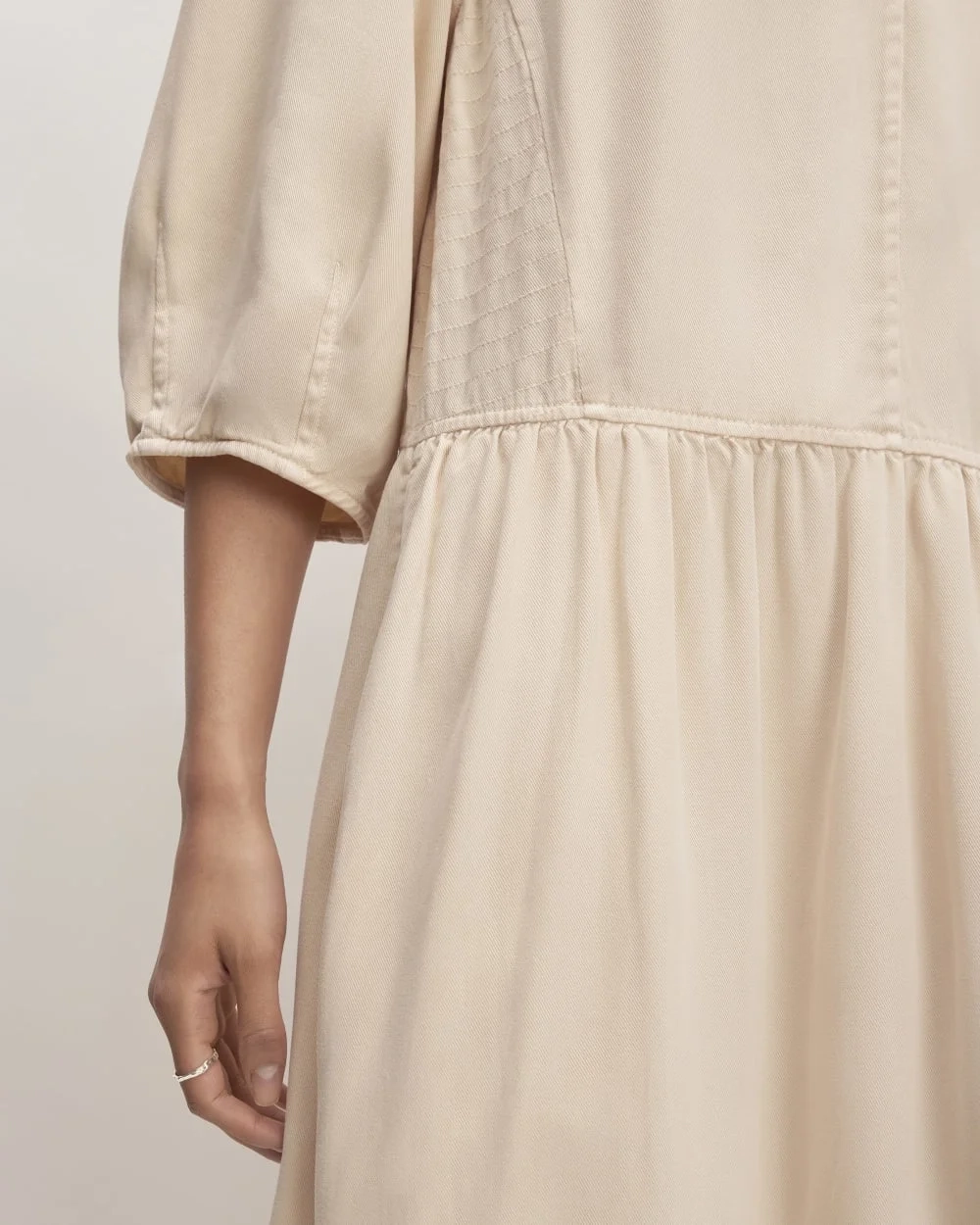 The TENCEL™ Puff-Sleeve Dress | Whisper Pink (5)
