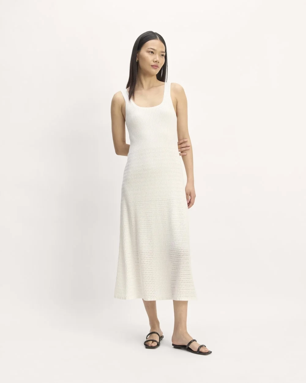 The Crochet Knit Tank Dress | Bone (3)