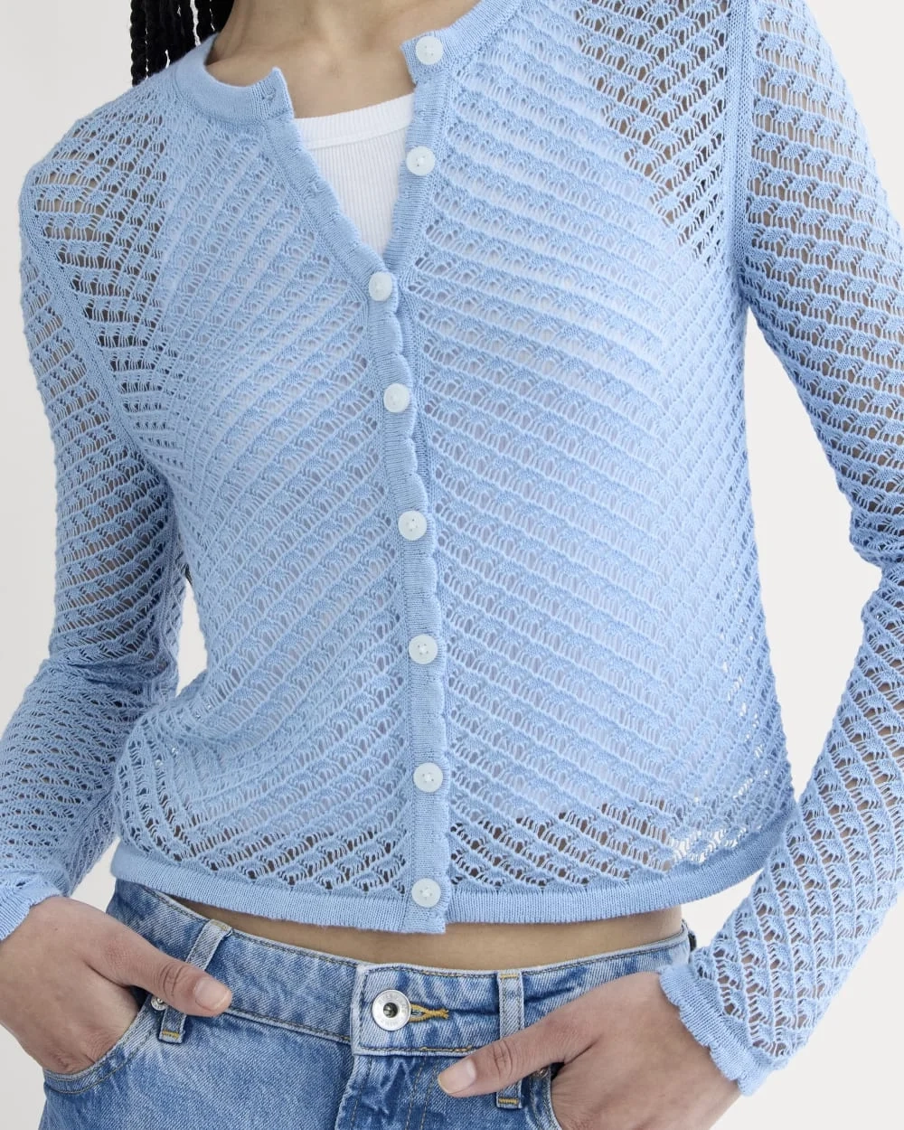 The Lace Knit Cardigan | Sky Blue (3)