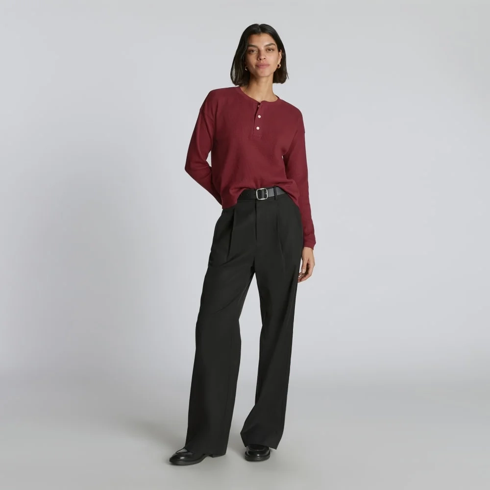 The Organic Cotton Waffle Henley | Brandy (2)