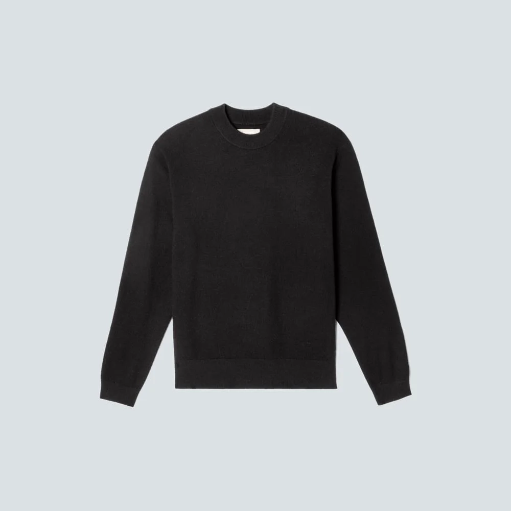 The Merino-Blend Crewneck Sweater | Black (4)