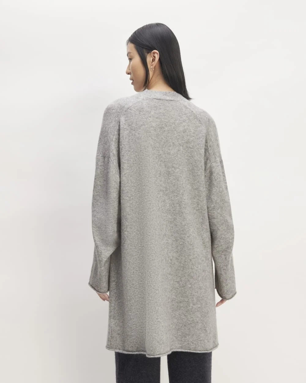 The Cozy-Stretch Long Cardigan | Heathered Grey (3)