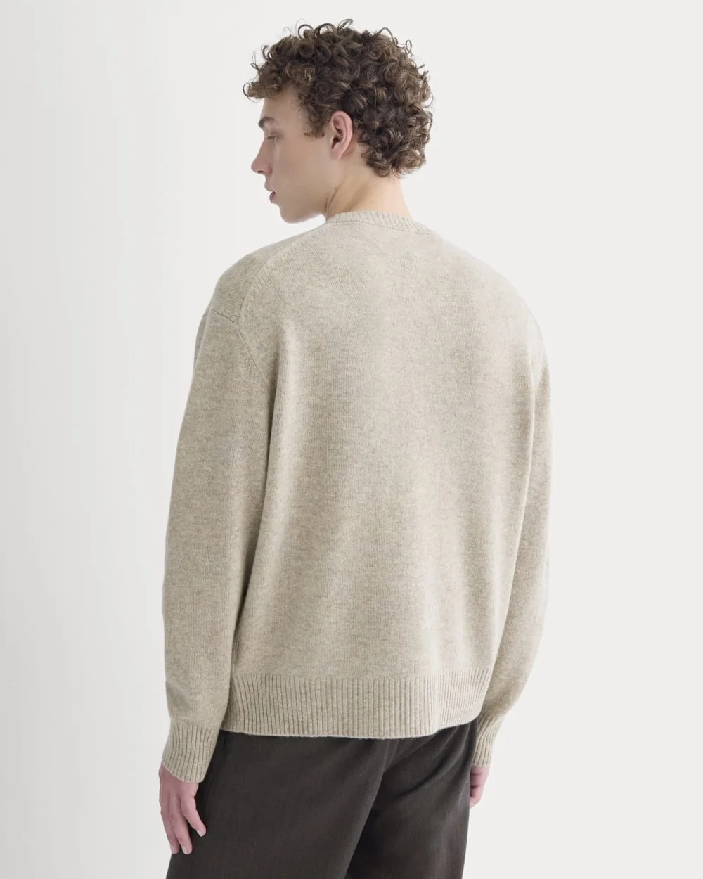 Luxe Merino Crew Cardigan | Heather Gravel (4)