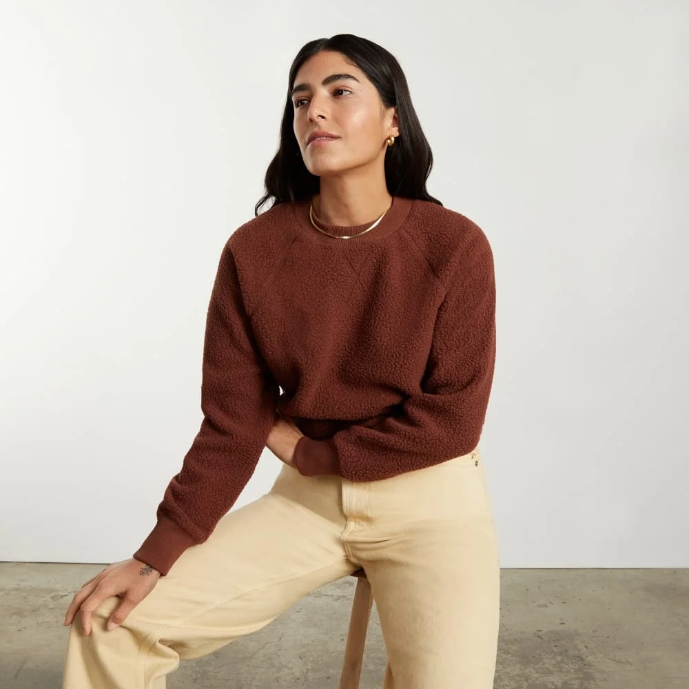 The ReNew Fleece Raglan Sweatshirt | Rosewood (4)