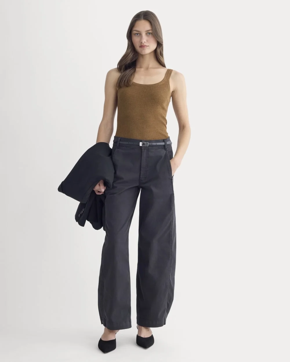 The Light Ribbed Cami in Ultrasoft Merino | Heathered Toffee (3)