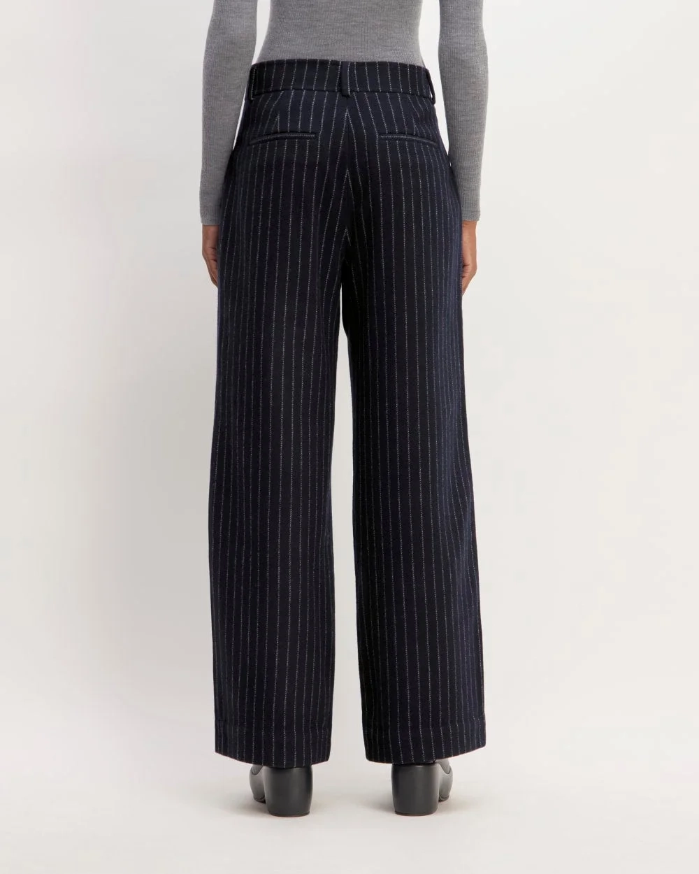 The ReWool® Way-High Drape Pant | Navy / Bone (3)
